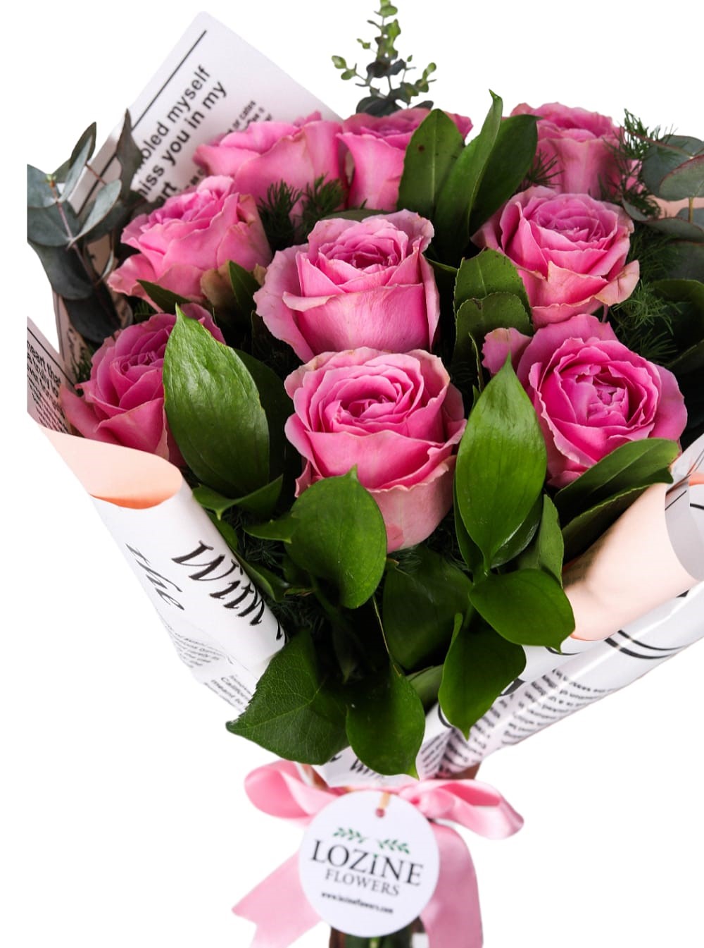9 Adet Pink Roses